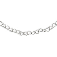 Sterling Silver 18inch Polished Fancy Heart Link Necklace - Larson Jewelers
