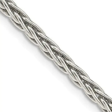 Sterling Silver Antiqued 3.25mm Solid Square Spiga Chain Necklace - Larson Jewelers