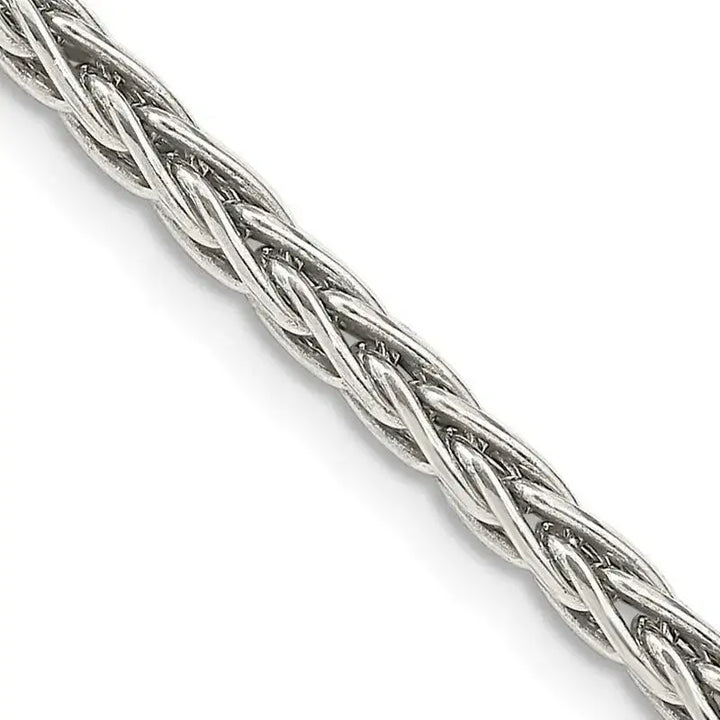 Sterling Silver Antiqued 3.25mm Solid Square Spiga Chain Necklace - Larson Jewelers