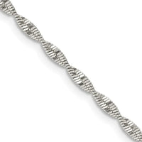 Collar de cadena de espiga trenzada de 2 mm de plata esterlina