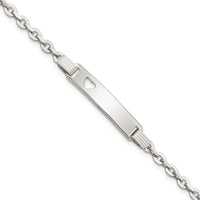 Sterling Silver Polished ID W/Heart Bracelet - Larson Jewelers