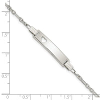 Sterling Silver Polished Childrens ID with Heart Bracelet - Larson Jewelers