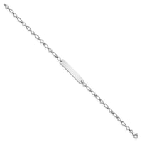 Sterling Silver Rhodium-plated 7.5 inch Hearts ID Bracelet - Larson Jewelers