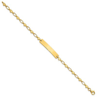 Sterling Silver Gold-tone 6.5 inch Hearts Children's ID Bracelet - Larson Jewelers
