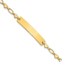 Sterling Silver Gold-tone 6.5 inch Hearts Children's ID Bracelet - Larson Jewelers