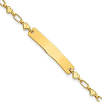 Sterling Silver Gold-tone 6.5 inch Hearts Children's ID Bracelet - Larson Jewelers