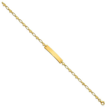 Sterling Silver Gold-tone 7.5 inch Hearts ID Bracelet - Larson Jewelers