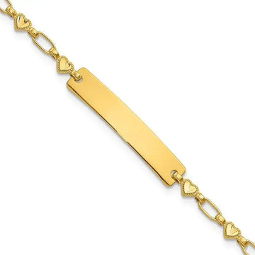 Sterling Silver Gold-tone 7.5 inch Hearts ID Bracelet - Larson Jewelers