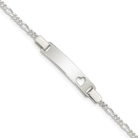 Sterling Silver Baby ID with Cut-out Heart Bracelet - Larson Jewelers