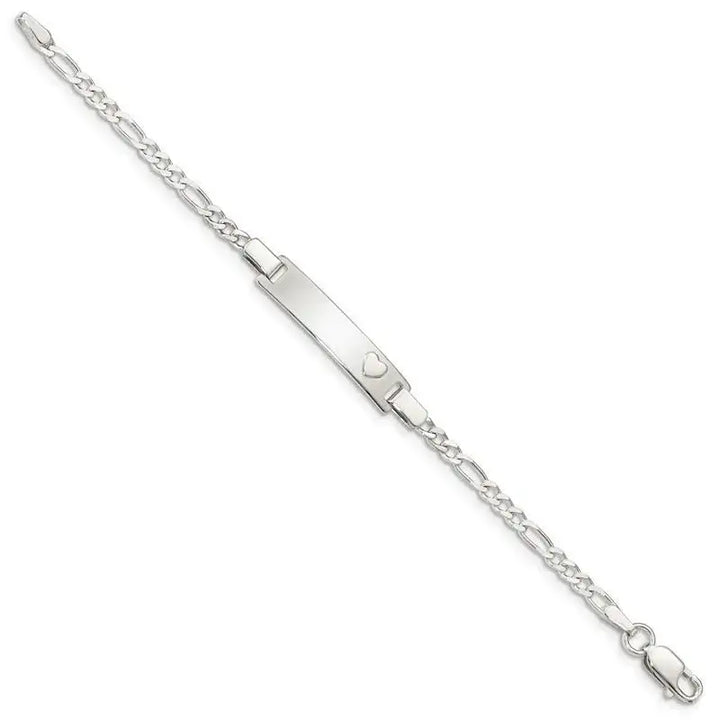 Sterling Silver Baby ID with Heart Bracelet - Larson Jewelers