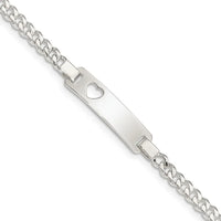 Sterling Silver Baby ID with Cut-out Heart Bracelet - Larson Jewelers