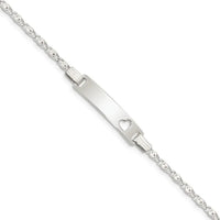 Sterling Silver Baby ID with Cut-out Heart Bracelet - Larson Jewelers