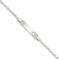 Sterling Silver Baby ID with Cut-out Heart Bracelet - Larson Jewelers