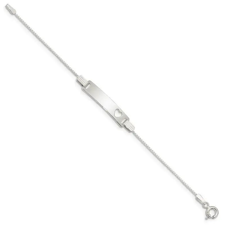 Sterling Silver Baby ID with Cut-out Heart Bracelet - Larson Jewelers