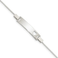 Sterling Silver Baby ID with Cut-out Heart Bracelet - Larson Jewelers