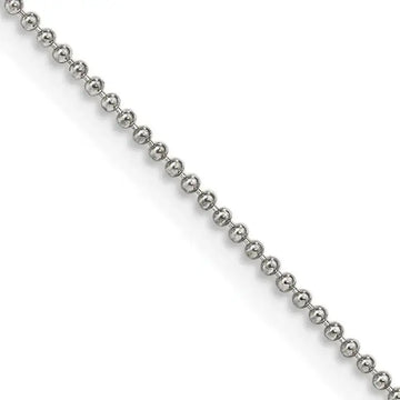 Sterling Silver 1mm Beaded Chain Necklace - Larson Jewelers
