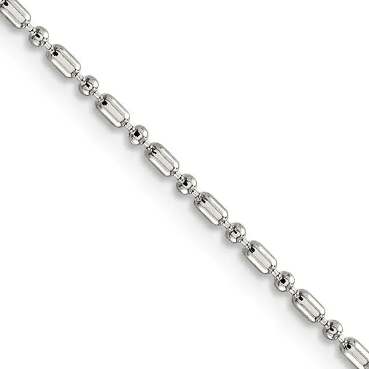 Sterling Silver 1.5mm Fancy Beaded Chain Necklace - Larson Jewelers