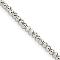 Sterling Silver 3mm Beads on Box Chain Necklace