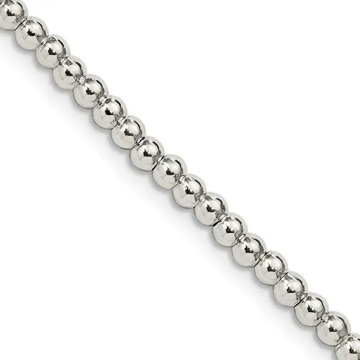 Sterling Silver 3mm Beads on Box Chain Necklace - Larson Jewelers
