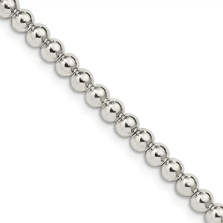 Sterling Silver 4mm Beads on Box Chain Necklace - Larson Jewelers