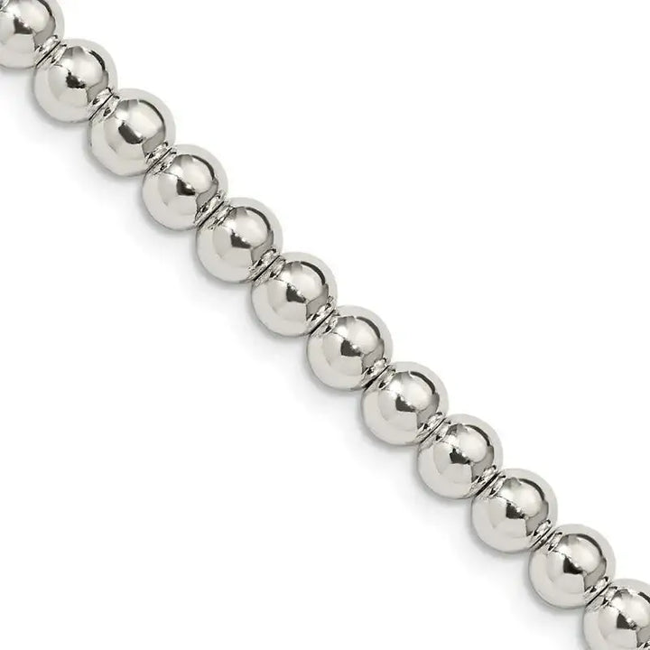 Sterling Silver 5mm Beads on Box Chain Necklace - Larson Jewelers