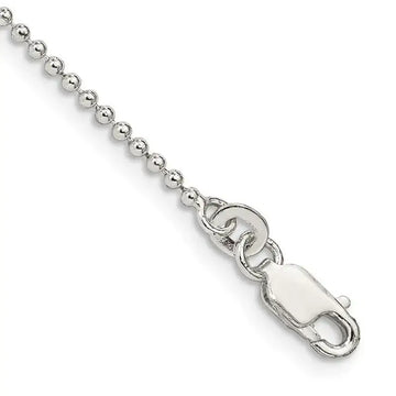 Sterling Silver 1.5mm Beaded Chain Anklet - Larson Jewelers