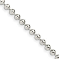 Sterling Silver 3mm Beaded Chain Necklace