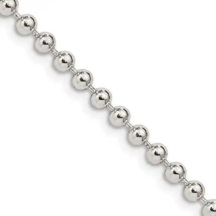 Sterling Silver 3mm Beaded Chain Necklace - Larson Jewelers