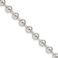 Sterling Silver 5mm Beaded Chain Necklace