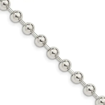 Sterling Silver 5mm Beaded Chain Necklace - Larson Jewelers