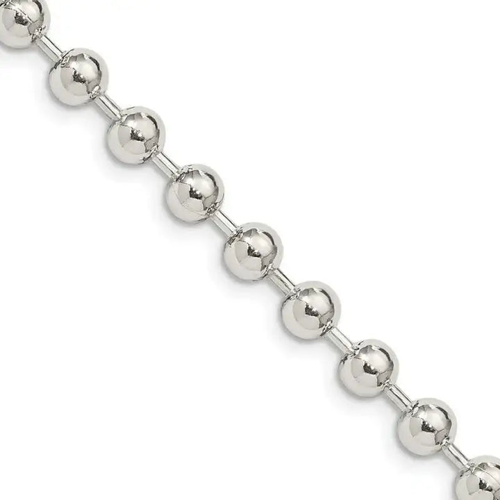 Sterling Silver 5mm Beaded Chain Necklace - Larson Jewelers
