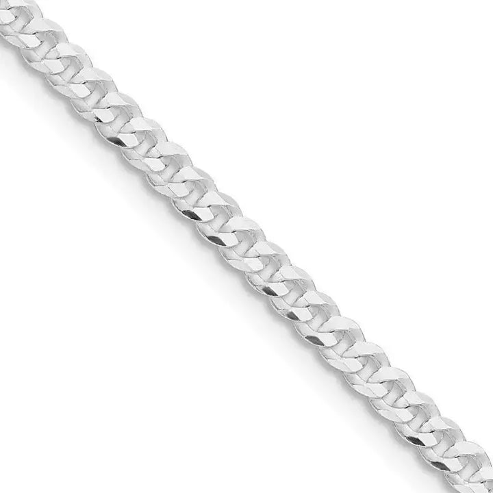 Sterling Silver Rhodium-plated 3.15mm Flat Curb Chain Necklace - Larson Jewelers