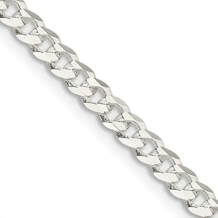 Sterling Silver 3.8mm Flat Curb Chain Necklace - Larson Jewelers