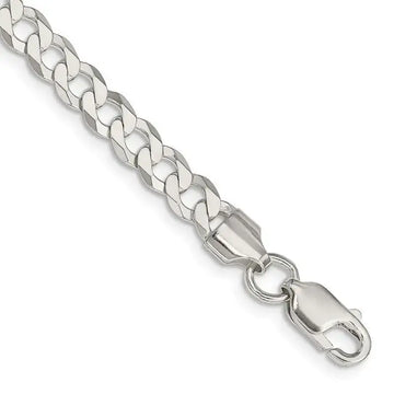 Sterling Silver 5.75mm Flat Curb Chain Bracelet - Larson Jewelers