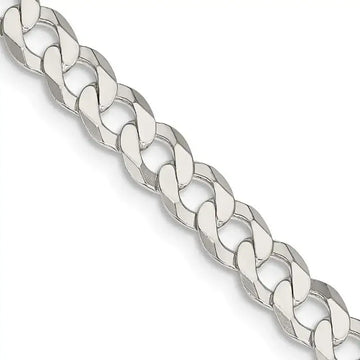 Sterling Silver 5.75mm Flat Curb Chain Necklace - Larson Jewelers
