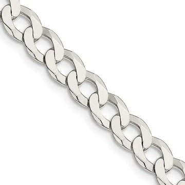 Sterling Silver 6.8mm Flat Curb Chain Necklace - Larson Jewelers