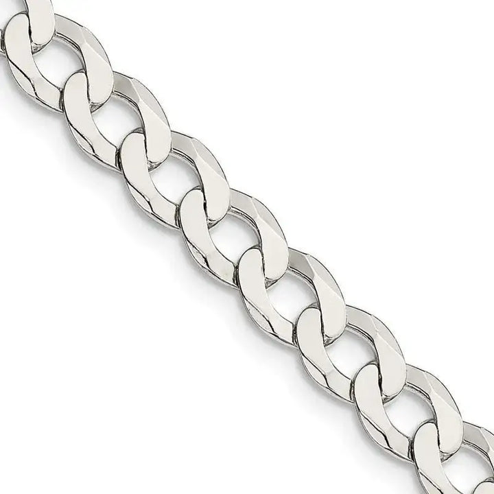 Sterling Silver 6.8mm Flat Curb Chain Necklace - Larson Jewelers