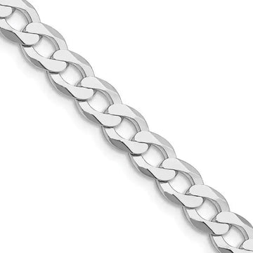 Sterling Silver Rhodium-plated 6.8mm Flat Curb Chain Necklace - Larson Jewelers