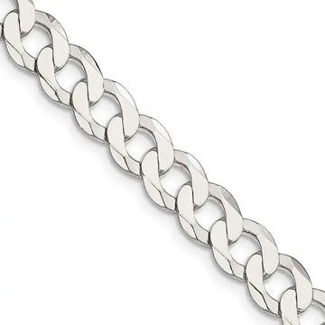 Sterling Silver 8mm Flat Curb Chain Necklace - Larson Jewelers