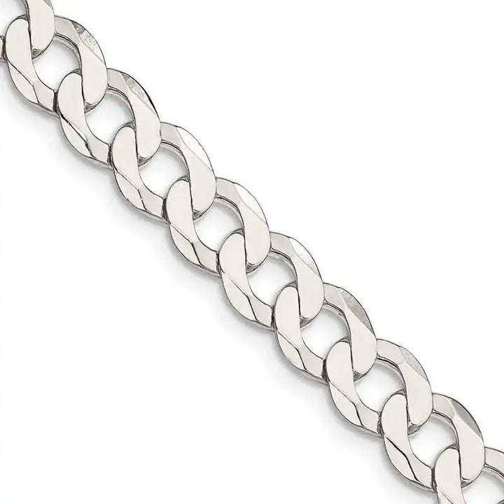 Sterling Silver 8mm Flat Curb Chain Necklace - Larson Jewelers