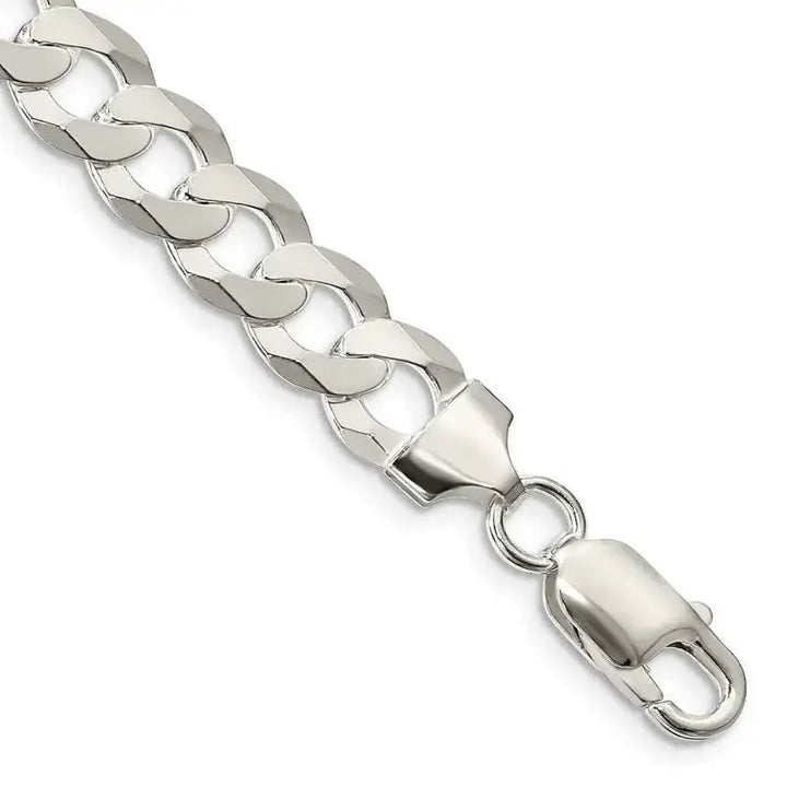 Sterling Silver 8.5mm Flat Curb Chain Bracelet - Larson Jewelers