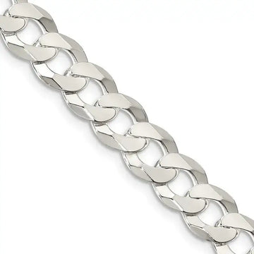 Sterling Silver 8.5mm Flat Curb Chain Necklace - Larson Jewelers