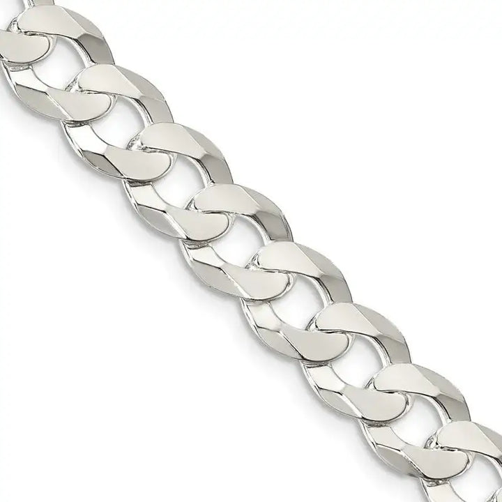 Sterling Silver 8.5mm Flat Curb Chain Necklace - Larson Jewelers