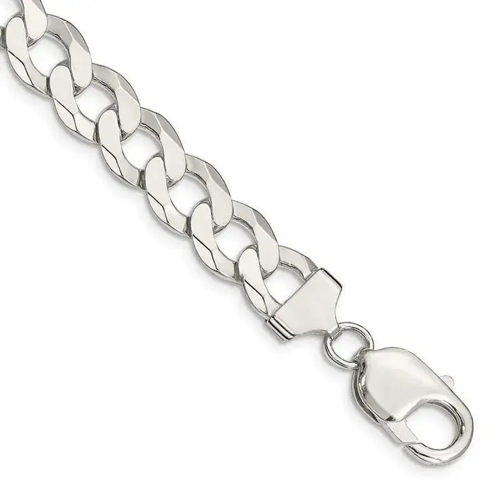 Sterling Silver 9.75mm Flat Curb Chain Bracelet - Larson Jewelers