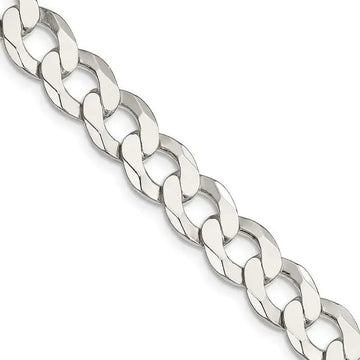 Sterling Silver 9.75mm Flat Curb Chain Necklace - Larson Jewelers