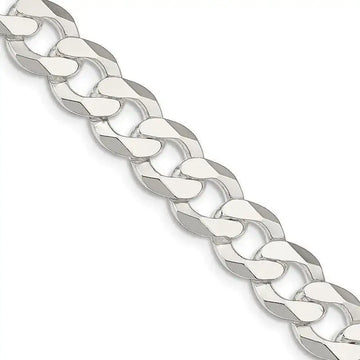 Sterling Silver 14mm Flat Curb Chain Necklace - Larson Jewelers