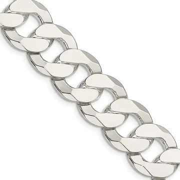 Sterling Silver 16mm Flat Curb Chain Necklace - Larson Jewelers