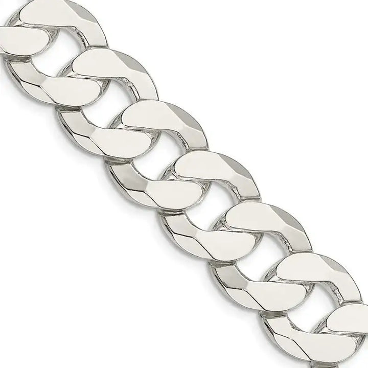 Sterling Silver 16mm Flat Curb Chain Necklace - Larson Jewelers