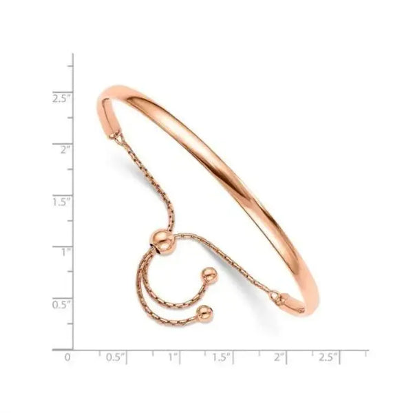 Sterling Silver Rose Gold-Plated Women’s Adjustable Bangle - Larson Jewelers