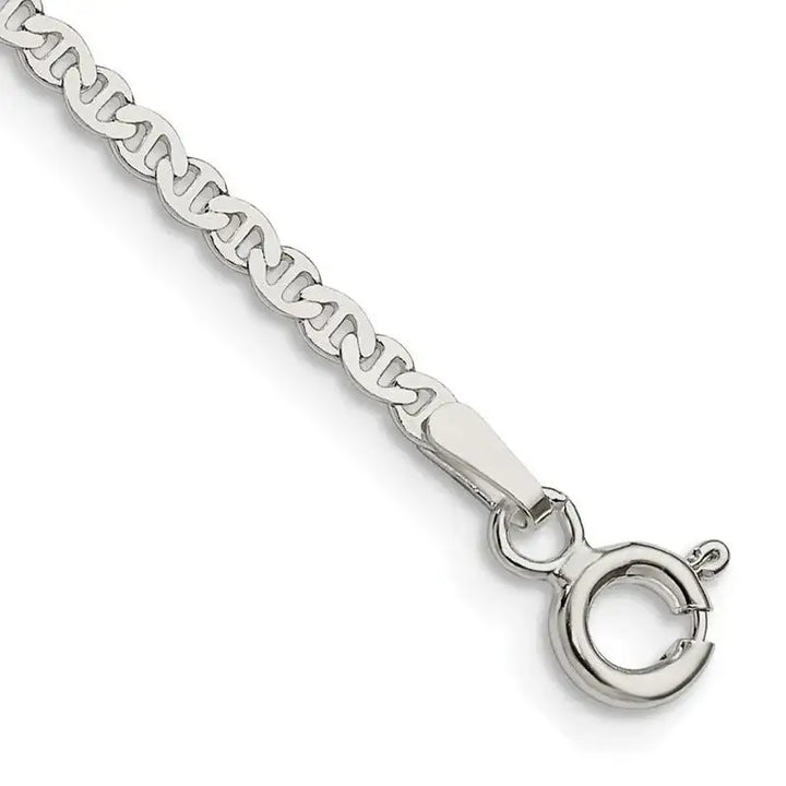Sterling Silver 2.25mm Flat Anchor Chain Bracelet - Larson Jewelers